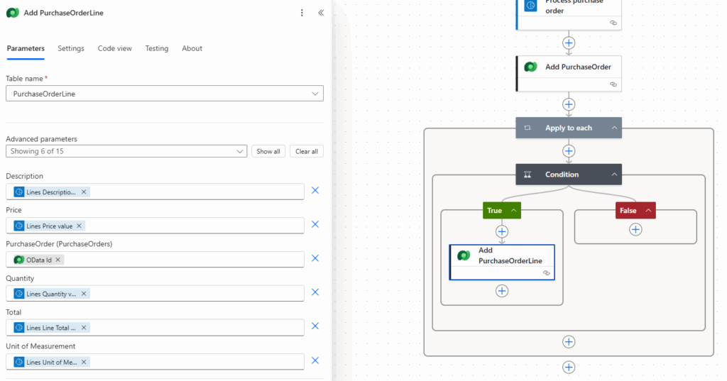 Automated Purchase Order Processing with Microsoft Power Automate and AI Builder Add New Row to Table