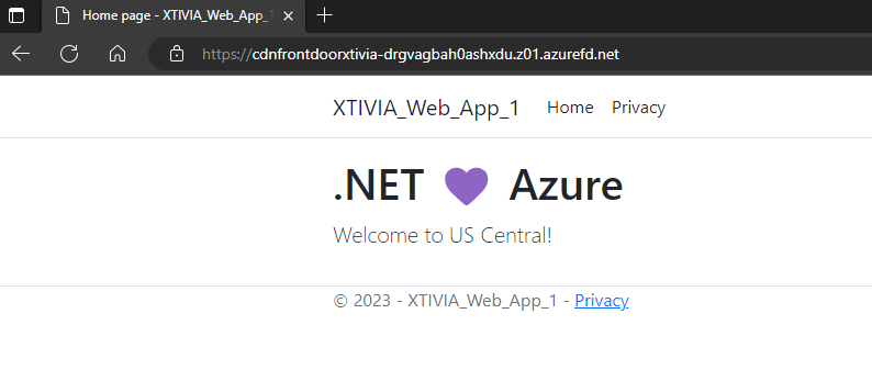 Deploying Azure Front Door with a Web Application Firewall using Custom Rules Endpoint Loads Correctly