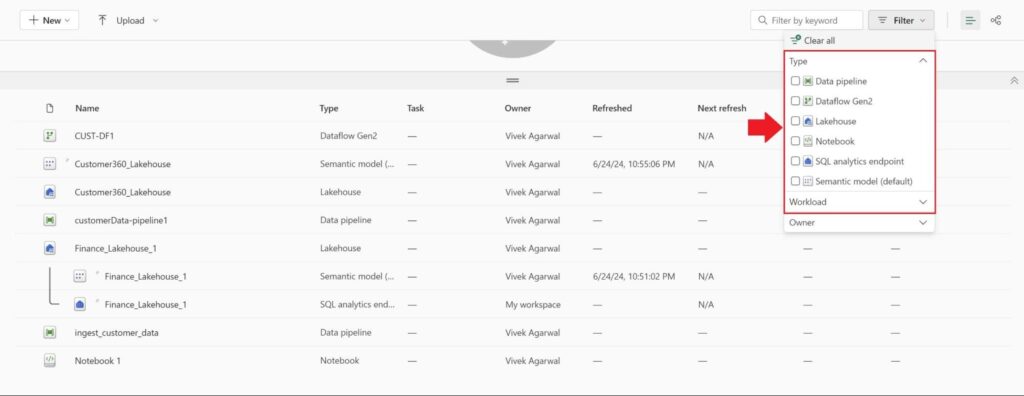 Microsoft Fabric Naming Conventions Fabric Artifact Filtering